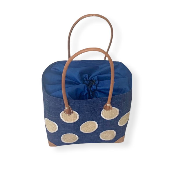 Mamy Polka Dots (Blue/Tan)