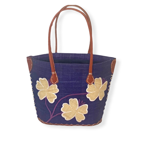 Rina Flower Vine (Blue/ Tan )